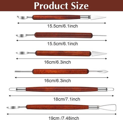 6 Pcs Clay Sculpting Tools Pottery Sculpting Tools Air Dry Clay Tool Double-Ended Stainless Steel Carving Tool Wood Ceramics Carving Supplies for Embossing Modeling Shaping Building in Saudi Arabia