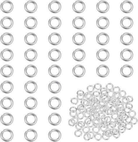 PH PandaHall 100pcs 925 Sterling Silver Plated Jump Rings, 3mm Open Jump Rings Brass Jewelry Connector Ring 22 Gauge Unsoldered O Ring for Earrings Bracelets Necklaces Chain Choker DIY Craft Making in Saudi Arabia