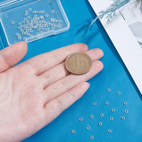 PH PandaHall 100pcs 925 Sterling Silver Plated Jump Rings, 3mm Open Jump Rings Brass Jewelry Connector Ring 22 Gauge Unsoldered O Ring for Earrings Bracelets Necklaces Chain Choker DIY Craft Making in Saudi Arabia