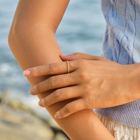 STORYJEWELLERY 18K Gold Plated Stacking Rings for Women, Pinky & Thumb Ring, Simple Thin Twist Ring, Dainty Pointer & Middle Finger Rings for Women, Unique Gifts for Her in Saudi Arabia