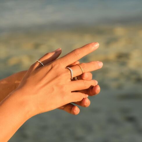 STORYJEWELLERY 18K Gold Plated Stacking Rings for Women, Pinky & Thumb Ring, Simple Thin Twist Ring, Dainty Pointer & Middle Finger Rings for Women, Unique Gifts for Her in Saudi Arabia