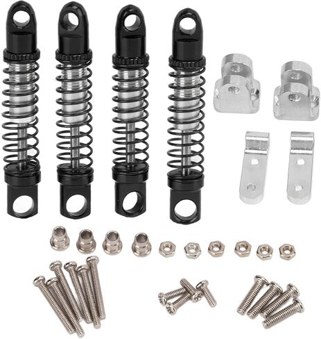 Shock Absorbers, 4 Set Metal Front Rear Shock Absorbers Damper Compatible with D12 1/10 RC Car Upgrades Parts(Black) Model Toys in Saudi Arabia