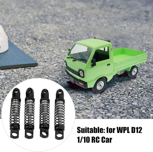 Shock Absorbers, 4 Set Metal Front Rear Shock Absorbers Damper Compatible with D12 1/10 RC Car Upgrades Parts(Black) Model Toys in Saudi Arabia