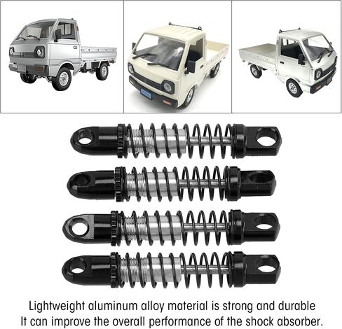 Shock Absorbers, 4 Set Metal Front Rear Shock Absorbers Damper Compatible with D12 1/10 RC Car Upgrades Parts(Black) Model Toys in Saudi Arabia