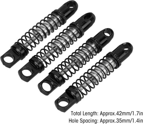 Shock Absorbers, 4 Set Metal Front Rear Shock Absorbers Damper Compatible with D12 1/10 RC Car Upgrades Parts(Black) Model Toys in Saudi Arabia