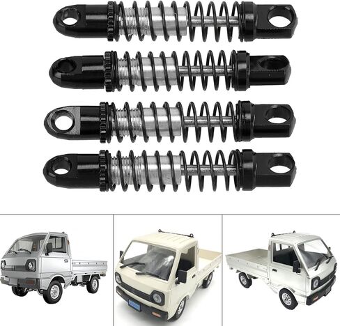 Shock Absorbers, 4 Set Metal Front Rear Shock Absorbers Damper Compatible with D12 1/10 RC Car Upgrades Parts(Black) Model Toys in Saudi Arabia