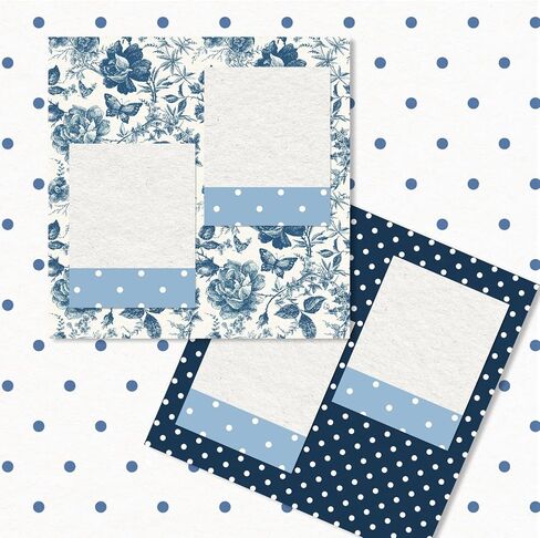 Whaline 40 Sheets Blue Floral Pattern Paper Floral Leaves Stripe Plaid Dot Scrapbook Specialty Paper Double Sided for DIY Crafts Card Making Photo Album Decor, 6 x 6 Inch in Saudi Arabia