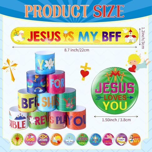 60 Pcs Christian Slap Bracelets Religious Gifts Bible Verse Slap Bracelets Bulk with Badges Jesus Love You Wristbands Inspirational Gifts for VBS Sunday School Supplies Birthday Party Favors in Saudi Arabia