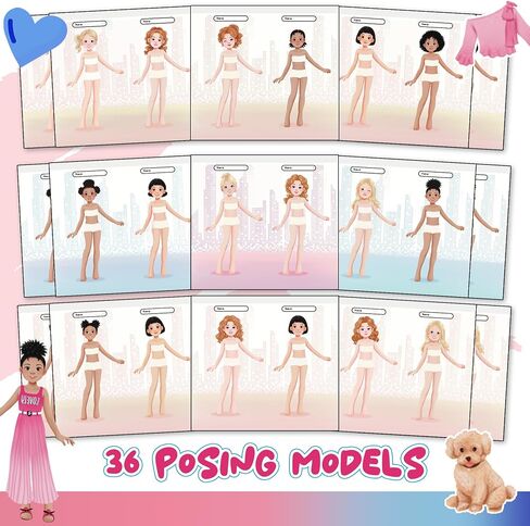 Lil 'Dresser Dolls Fashion Sticker Books for Girls Age 4+ ، نشاط طفل خالٍ من الشاشة ، أكثر من 250 ملصقات للاصطدامات للأطفال ، 36 مجموعة ملابس ، تصاميم للحيوانات الأليفة وتصميمات الإكسسوارات+ 2 صفحات مكافأة in Saudi Arabia
