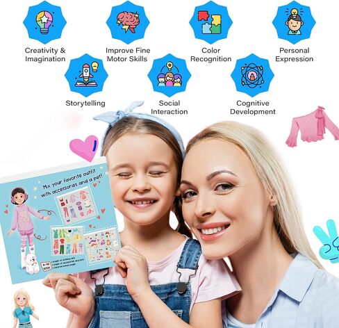 Lil 'Dresser Dolls Fashion Sticker Books for Girls Age 4+ ، نشاط طفل خالٍ من الشاشة ، أكثر من 250 ملصقات للاصطدامات للأطفال ، 36 مجموعة ملابس ، تصاميم للحيوانات الأليفة وتصميمات الإكسسوارات+ 2 صفحات مكافأة in Saudi Arabia