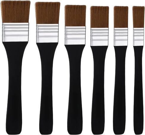 6PCS Paint Brush Set for Acrylic Painting, Acrylic Flat Brushes, Oil Painting Brush, Paintbrush with 30mm Bristles, Nylon Brushes for Watercolour and Gouache (20/25/30/35/40/45 mm) in Saudi Arabia