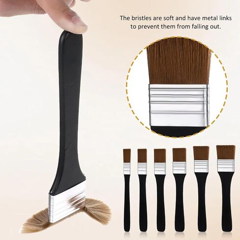 6PCS Paint Brush Set for Acrylic Painting, Acrylic Flat Brushes, Oil Painting Brush, Paintbrush with 30mm Bristles, Nylon Brushes for Watercolour and Gouache (20/25/30/35/40/45 mm) in Saudi Arabia