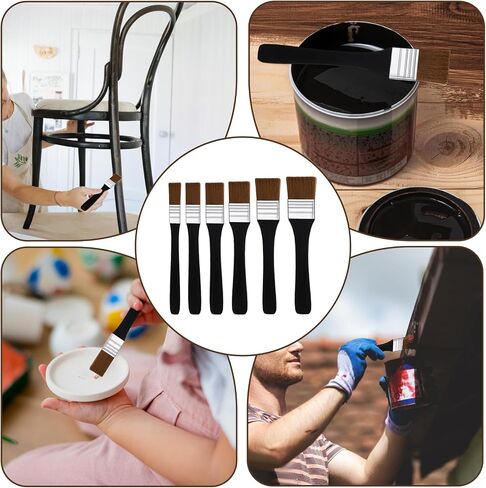 6PCS Paint Brush Set for Acrylic Painting, Acrylic Flat Brushes, Oil Painting Brush, Paintbrush with 30mm Bristles, Nylon Brushes for Watercolour and Gouache (20/25/30/35/40/45 mm) in Saudi Arabia