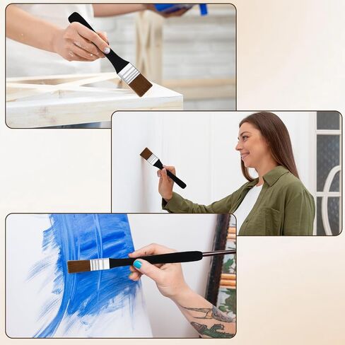 6PCS Paint Brush Set for Acrylic Painting, Acrylic Flat Brushes, Oil Painting Brush, Paintbrush with 30mm Bristles, Nylon Brushes for Watercolour and Gouache (20/25/30/35/40/45 mm) in Saudi Arabia