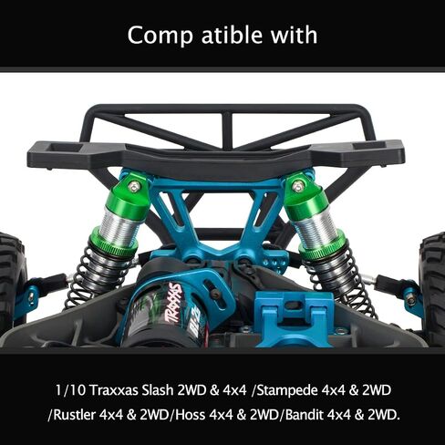 4pcs Oil All Metal Shocks RC Shock Absorber Damper Set for Traxxas Rustler 4X4 VXL Slash 2WD 4x4 Hoss Stampede Bandit Nitro Shock Absorber Damper Set 1/10 Upgrades Parts Replace of 5862 (Green) in Saudi Arabia