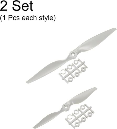 MECCANIXITY 8x4, 16x8 Propeller RC Propellers 2 Vane Blades Props Wings Grey with Adapter Rings for Electric Airplane Aircraft, Pack of 2 in Saudi Arabia