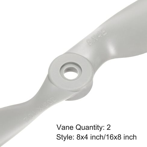 MECCANIXITY 8x4, 16x8 Propeller RC Propellers 2 Vane Blades Props Wings Grey with Adapter Rings for Electric Airplane Aircraft, Pack of 2 in Saudi Arabia