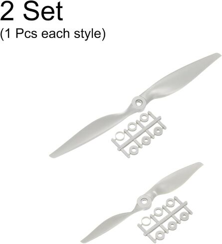 Meccanixity 10x7 ، 16x8 Propeller RC Propellers 2 Vane Blades Wings Gray مع حلقات محول للطائرات الكهربائية ، حزمة من 2 in Saudi Arabia