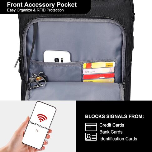 PIJUSHI Laptop Backpack for Women Men Personal Item Travel Backpack Convertible Carry on Bag Flight Approved(PE042 Black) in Kuwait