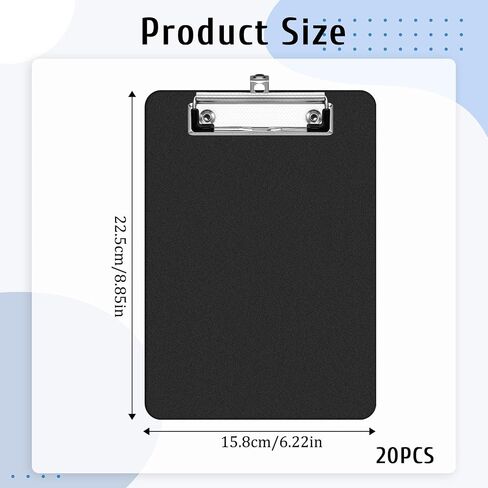 Giantree 20 Pack Small Clipboards 6 x 9 Inch, A5 Memo Mini Clipboards with Pen Holder, Plastic Check Presenters for School Office Restaurant Cafe Hotel Cafe Shopping List in Saudi Arabia