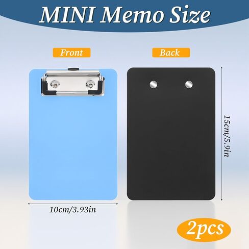 4" X 6" Small Clipboards, 2 PCS Black & Blue Plastic Mini Clipboards Mini Clipboard with Stainless Steel Retaining Clips Portable Pocket Clipboard for Home Restaurants Supermarket Offices in Kuwait
