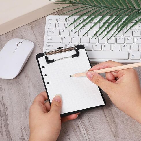 4" X 6" Small Clipboards, 2 PCS Black & Blue Plastic Mini Clipboards Mini Clipboard with Stainless Steel Retaining Clips Portable Pocket Clipboard for Home Restaurants Supermarket Offices in Kuwait