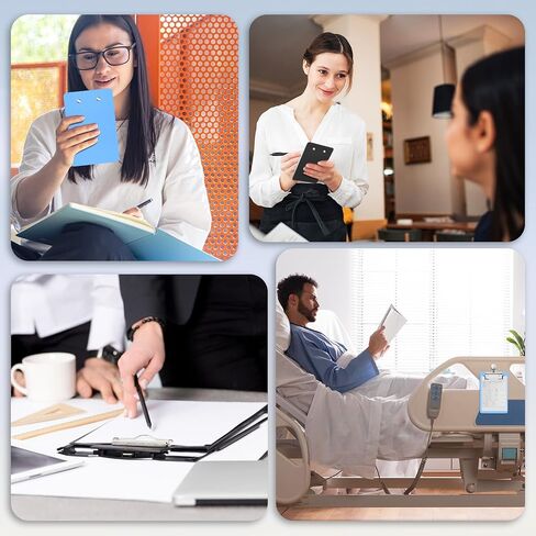 4" X 6" Small Clipboards, 2 PCS Black & Blue Plastic Mini Clipboards Mini Clipboard with Stainless Steel Retaining Clips Portable Pocket Clipboard for Home Restaurants Supermarket Offices in Kuwait