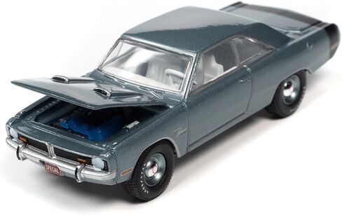 1971 DART SWINGER 340 Special Light Gunmetal Gray Met W/Black Tail Stripe Muscle Ltd Ed 1/64 Diecast Model Car by Auto World 64362-AWSP105 a in Saudi Arabia