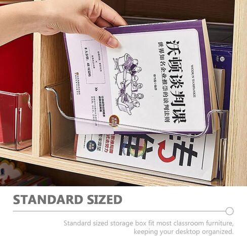 Clear Book Storage Bins for Organizing Books and Supplies Transparent Standard for Classroom and Home Shelf Organization in Saudi Arabia