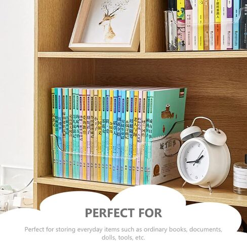 Clear Book Storage Bins for Organizing Books and Supplies Transparent Standard for Classroom and Home Shelf Organization in Saudi Arabia