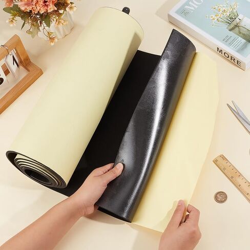 BENECREAT 78.7x15.7inch Adhesive EVA Foam Roll, 4mm Black Adhesive EVA Foam Sheets Cosplay Foam Crafts for Halloween Art Supplies Paper Scrapbooking in Saudi Arabia