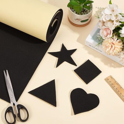 BENECREAT 78.7x15.7inch Adhesive EVA Foam Roll, 4mm Black Adhesive EVA Foam Sheets Cosplay Foam Crafts for Halloween Art Supplies Paper Scrapbooking in Saudi Arabia
