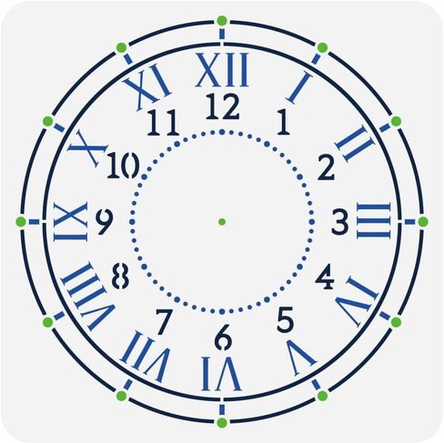 FINGERINSPIRE Clock Face Stencil for Painting 11.8x11.8 inch Large Clock Pattern Drawing Template Reusable Numbers Roman Numerals Painting Stencil Plastic PET Clock Face Template for DIY Crafts in Saudi Arabia