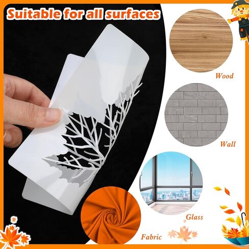 Howaf 16pcs Maple Leaves Stencils أوراق السقوط قوالب الرسم لسعادة السقوط y'all Party Paint Decor in Saudi Arabia