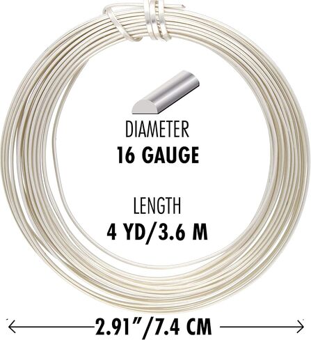 The Beadsmith Half-Round Craft Wire - Medium Temper Beading Wire, Silver Color, 16 Gauge, 4 Yards in Saudi Arabia