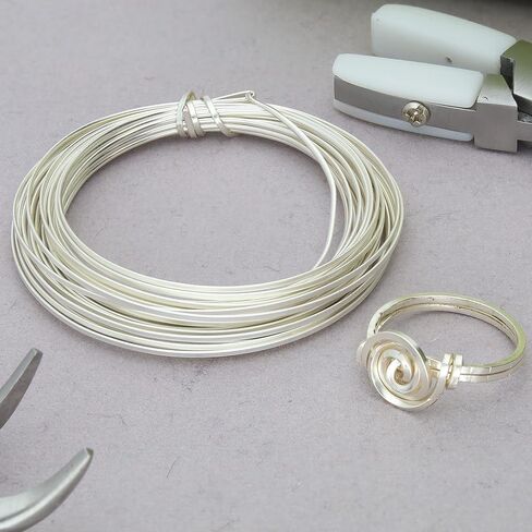 The Beadsmith Half-Round Craft Wire - Medium Temper Beading Wire, Silver Color, 16 Gauge, 4 Yards in Saudi Arabia