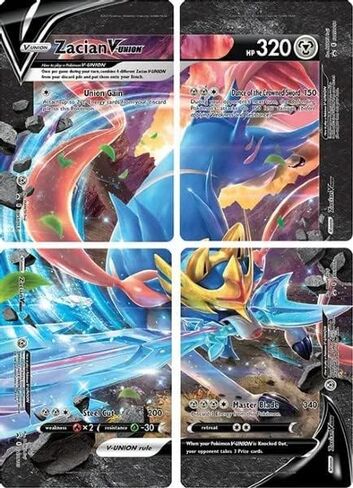 Zacian V -Union - 4 Card Set - SWSH163 - SWSH164 - SWSH165 - SWS166 - Pokemon Black Star Promo in Saudi Arabia