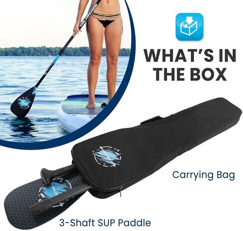 SereneLife Stand Up Paddle-Board Adjustable Paddle - Adjustable Water Paddle Oar for SLSUPB105 Free-Flow Inflatable SUP Stand Up Water Paddle-Board - in Kuwait