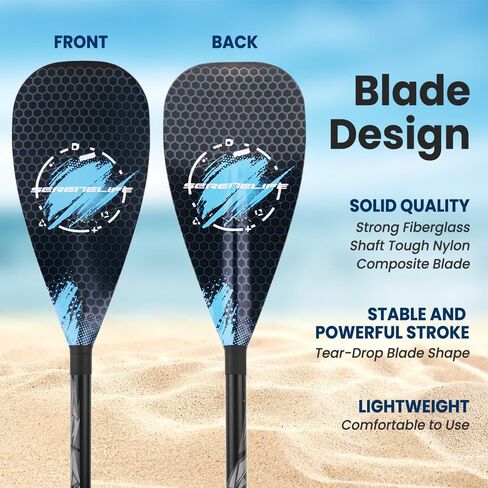 SereneLife Stand Up Paddle-Board Adjustable Paddle - Adjustable Water Paddle Oar for SLSUPB105 Free-Flow Inflatable SUP Stand Up Water Paddle-Board - in Kuwait