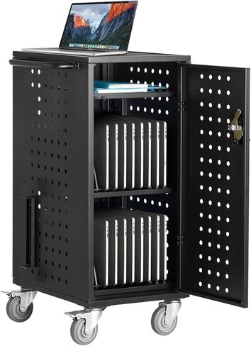 VEVOR Laptop Cart, 20 Device Mobile Charging Cart, Up to 15.6 in Screen Size, Office and Classroom Mobile Charging Cart, for Chromebook, Tablet and Laptop in Saudi Arabia