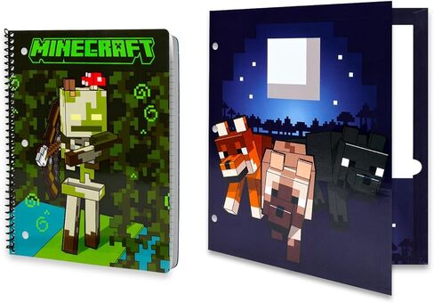 Minecraft العودة إلى مجموعة قيمة حزمة المدارس - مجلد Minecraft ، دفتر ملاحظات ، محو ، ملصقات ، وأكثر من | حزمة اللوازم المدرسية لألعاب الفيديو in Saudi Arabia