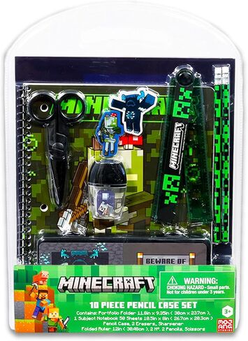 Minecraft العودة إلى مجموعة قيمة حزمة المدارس - مجلد Minecraft ، دفتر ملاحظات ، محو ، ملصقات ، وأكثر من | حزمة اللوازم المدرسية لألعاب الفيديو in Saudi Arabia