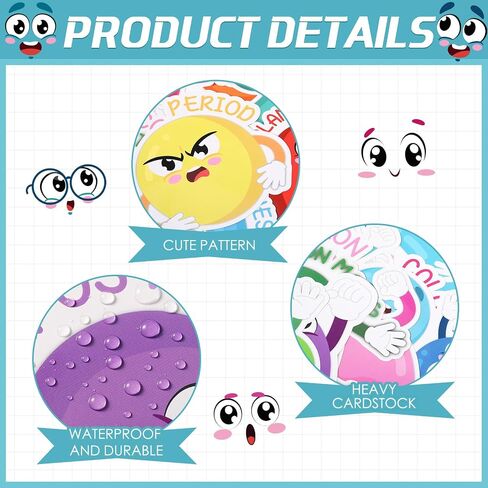 Pasimy 22 Pcs Punctuation Bulletin Board Set for Classroom, Punctuation Posters Educational Learning Poster Cutouts with Adhesive Glue Point Dots for Classroom Home Learning in Saudi Arabia