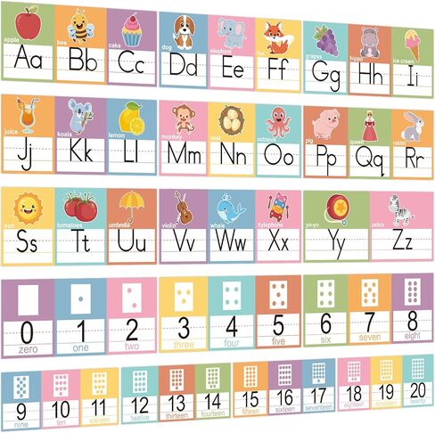 Boho Alphabet Line Bulletin Board Set ABC Number 0-20 Wall Decorations for Pre-School Kindergarten Elementary Classroom Nursery Homeschool in Saudi Arabia
