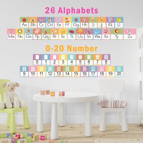 Boho Alphabet Line Bulletin Board Set ABC Number 0-20 Wall Decorations for Pre-School Kindergarten Elementary Classroom Nursery Homeschool in Saudi Arabia