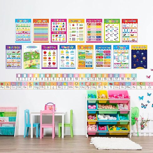 Boho Alphabet Line Bulletin Board Set ABC Number 0-20 Wall Decorations for Pre-School Kindergarten Elementary Classroom Nursery Homeschool in Saudi Arabia