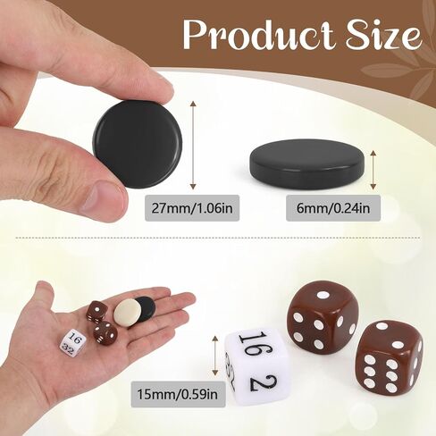 Ceramic Chess Pieces - 1.26 inches Diameter for Backgammon, Checkers, and Board Games - Backgammon Pieces only in Saudi Arabia