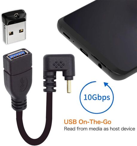 xiwai 180 Degree Up & Down Angled Type-C USB-C OTG to USB 3.0 Female Extension Adapter for Cell Phone & Tablet in Saudi Arabia