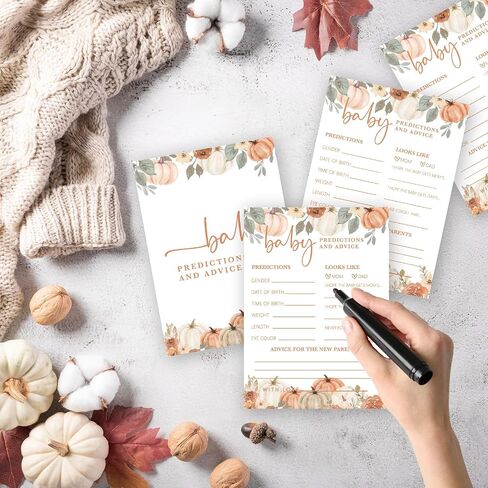 ألعاب استحمام الطفل Fall Pumpkin ، و 30 حزمة تنبؤات ونصائح ، والمرح في خريف الشكر ، تكشف الجنس مع هدية النشاط للحفلات للوالدين (5 "x7") -b07 in Saudi Arabia