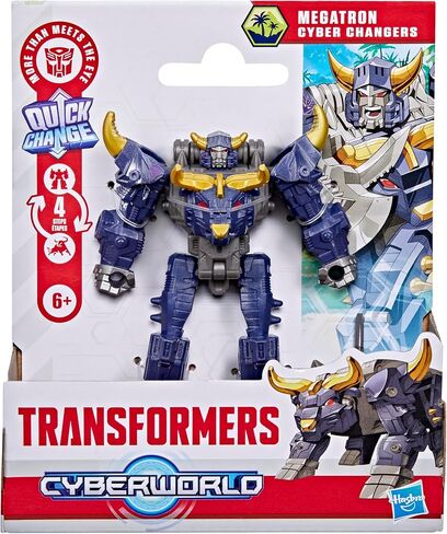 Transformers Cyberworld Megatron Cyber ​​Changers 4 بوصة الشكل ، تغيير سريع إلى وضع الثور ، ألعاب الروبوت للبنين والبنات 6 وما فوق in Saudi Arabia